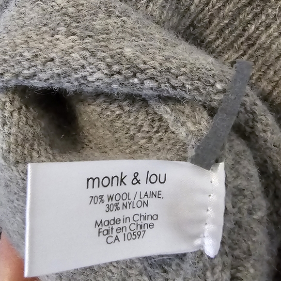 Monk & Lou Wool Turtle Neck Sweater -xxs - Picture 5 of 5